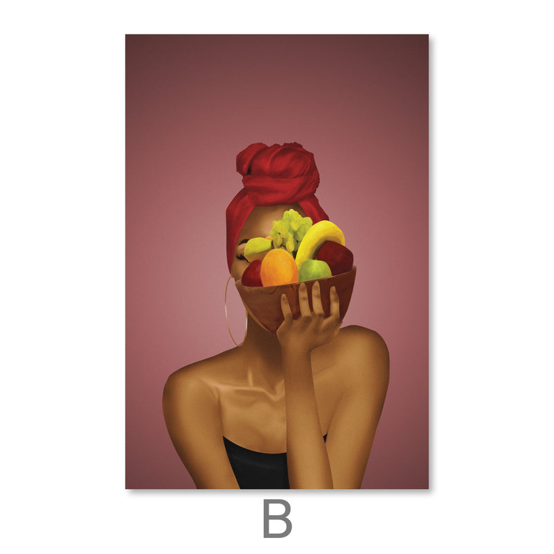 Fruit Bowl Woman Canvas