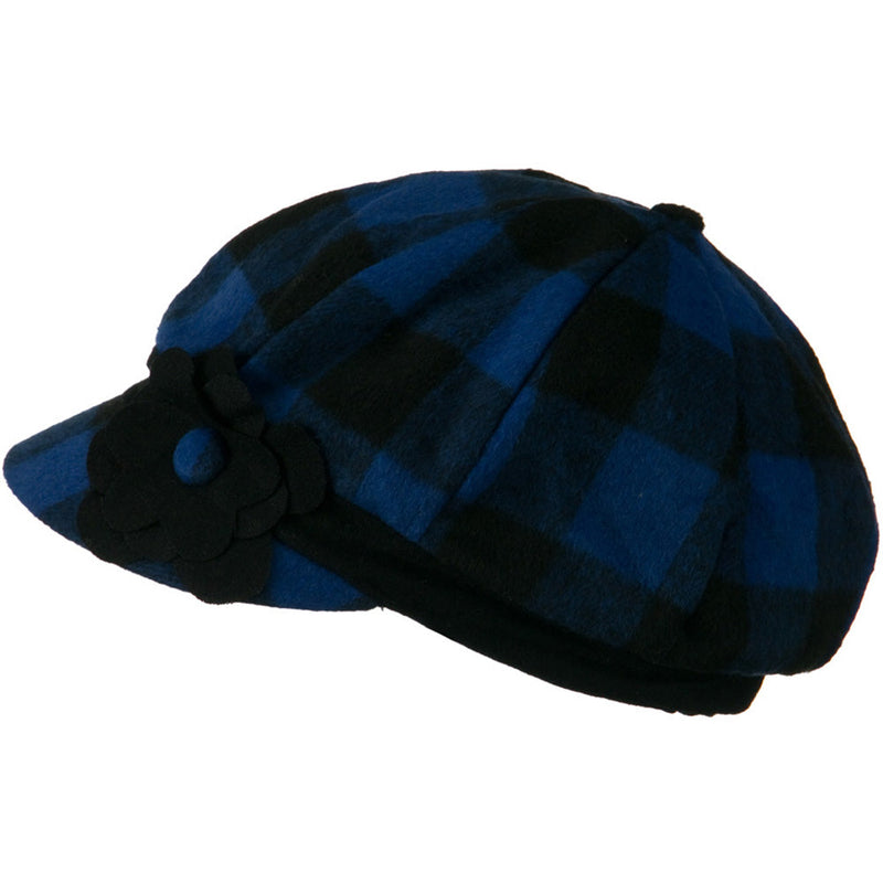 Flower Short Brim Newsboy Hat