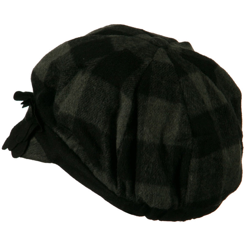 Flower Short Brim Newsboy Hat