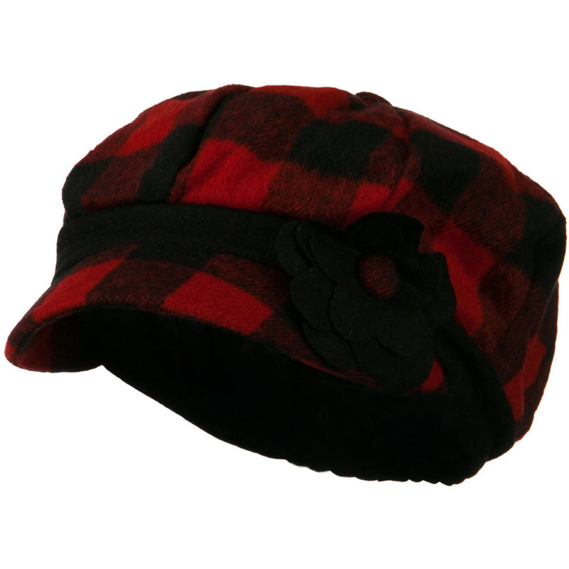 Flower Short Brim Newsboy Hat