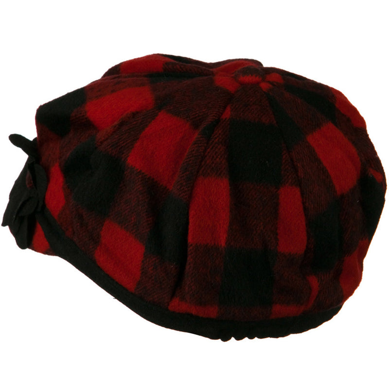 Flower Short Brim Newsboy Hat