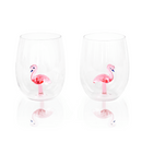 3D Flamingo Stemless Wine Glasses