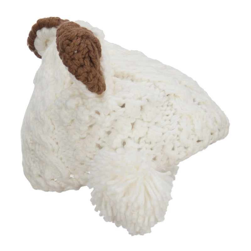 Girl's Pom Pom Knit Animal Ear Beanie
