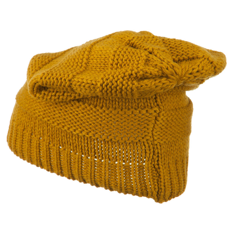 Flower Knit Long Beanie