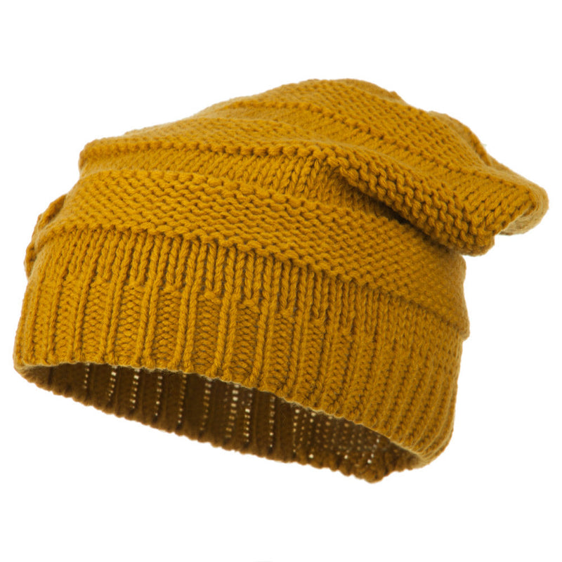Flower Knit Long Beanie