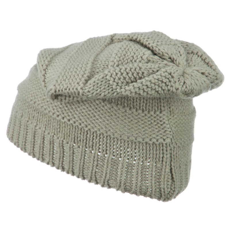 Flower Knit Long Beanie