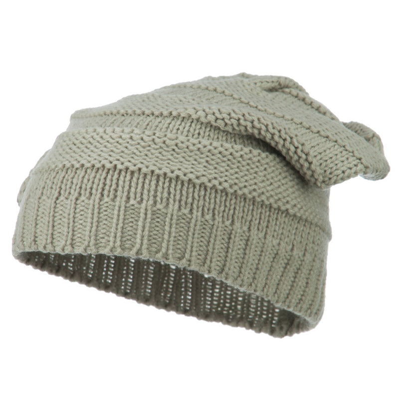 Flower Knit Long Beanie