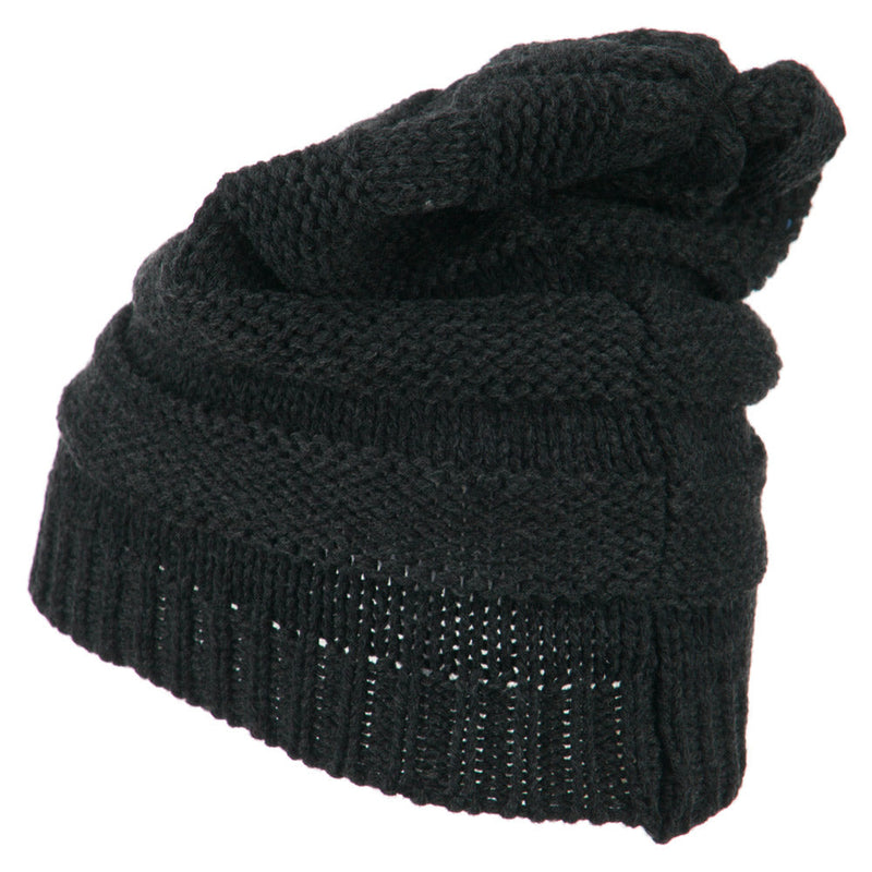 Flower Knit Long Beanie