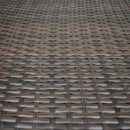 Brown Wicker Foldable Patio Balcony Table with Adjustable Clamps