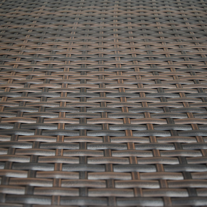 Brown Wicker Foldable Patio Balcony Table with Adjustable Clamps