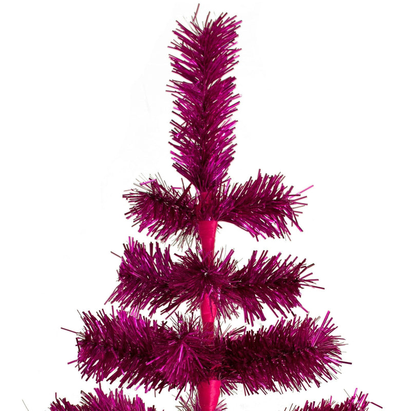 Fuchsia Tinsel Christmas Tree