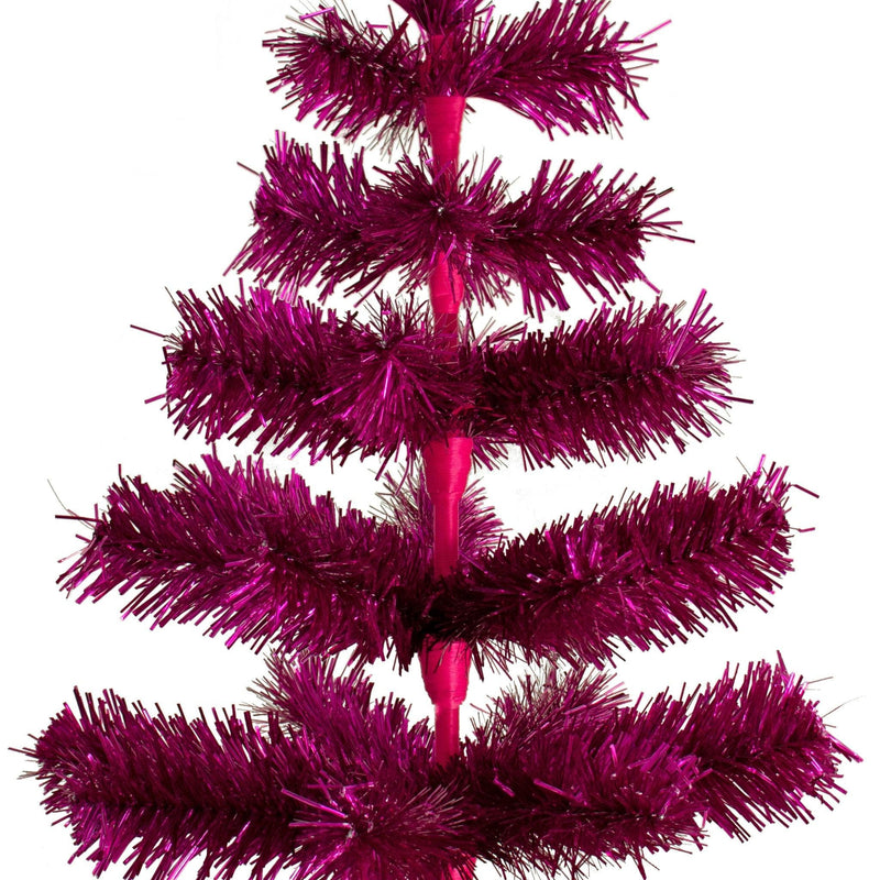 Fuchsia Tinsel Christmas Tree