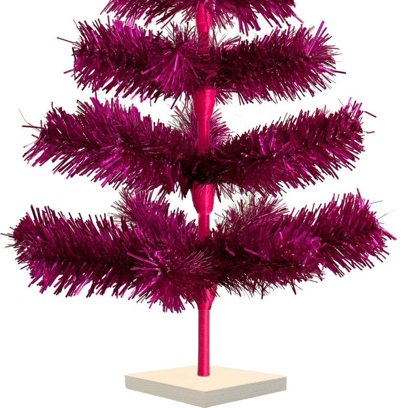 Fuchsia Tinsel Christmas Tree