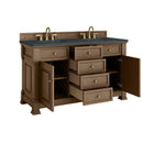 James Martin Brookfield 60" Double Bathroom Vanity, Pecan