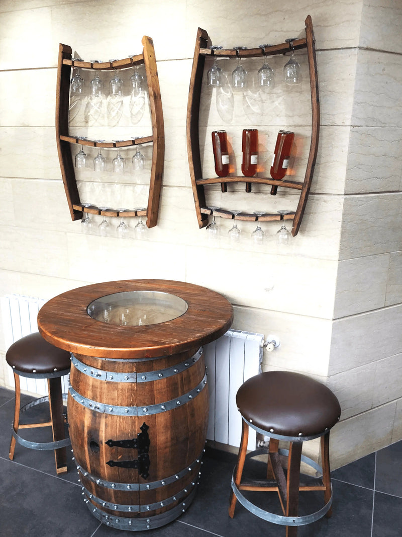 Handcrafted Wine Barrel Bar Set