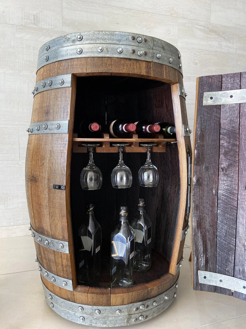 Handcrafted Wine Barrel Bar Set