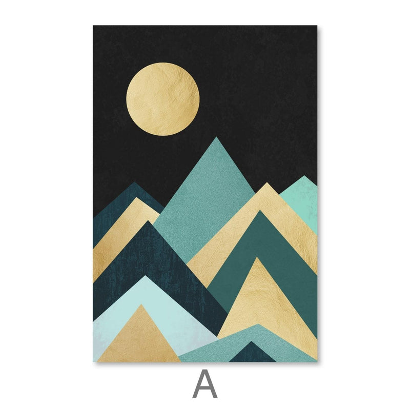 Full Moon and Mountains Canvas