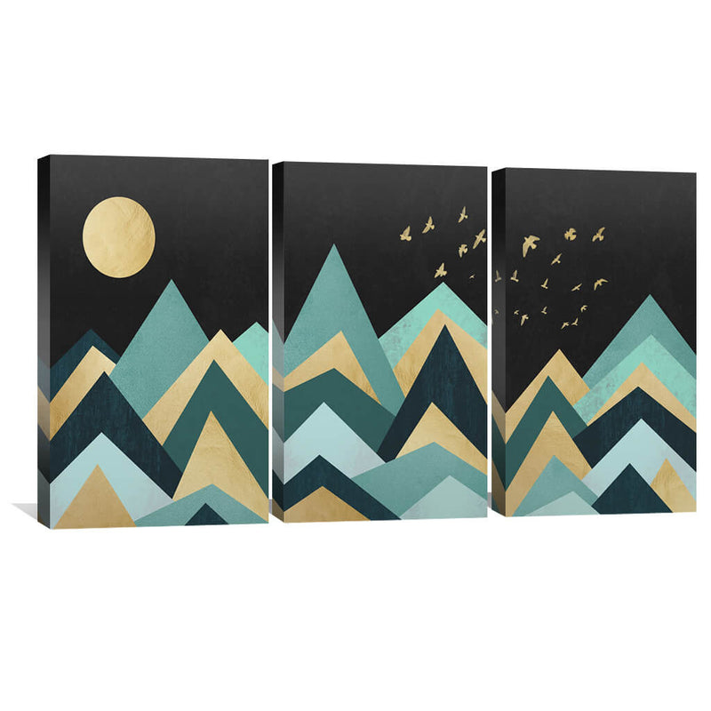 Full Moon and Mountains Canvas