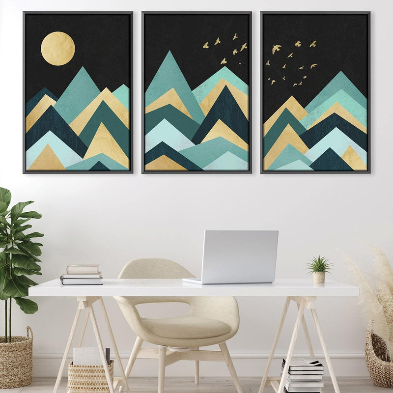 Full Moon and Mountains Canvas