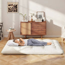 Queen/King/Twin/Full Futon Mattress Floor Sleeping Pad with Washable Cover Beige by LJGDeals