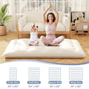 Queen/King/Twin/Full Futon Mattress Floor Sleeping Pad with Washable Cover Beige by LJGDeals