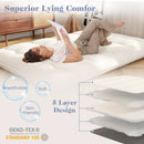 Queen/King/Twin/Full Futon Mattress Floor Sleeping Pad with Washable Cover Beige by LJGDeals
