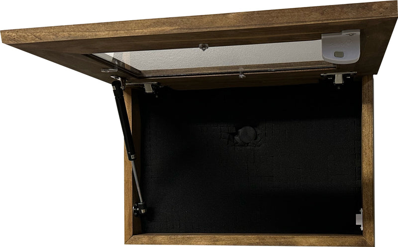 Gun Display Cabinet with Magnetic Gun Mount and Secure Magnetic Lock