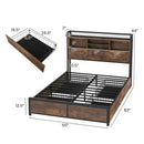 Full/Queen Size Bed Frame with Bookcase Headboard and 4 Storage Drawers by LJGDeals