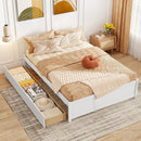 Full Size Wooden Bed Frame with 2 Rolling Storage Drawers by LJGDeals