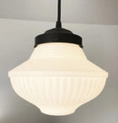 Vintage Milk Glass Pendant Light | 8.25"