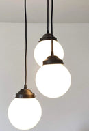 Milk Glass Chandelier Pendant Trio