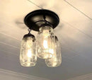 Mason Jar LIGHT FIXTURE New Quart Chain Trio by The Lamp Goods