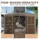 Alora Terrace Fully-Enclosed Outdoor Black Sunroom With Lockable Sliding Doors And Galvanized Double Steel Roof (SAK81634)