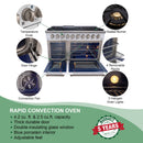48" Slide-in Freestanding Professional Style Gas Range with 6.7 Cu. Ft. Oven, 8 Burners, AK-JK48A1-W by Akicon - Handmade