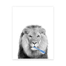 GobekUsa Funny Animal Bathroom Wall Art Canvas Print