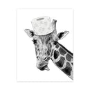 GobekUsa Funny Animal Bathroom Wall Art Canvas Print