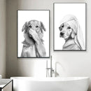 GobekUsa Funny Animal Bathroom Wall Art Canvas Print