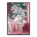 GobekUsa Funny Cat Bathroom Canvas Wall Art