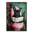 GobekUsa Funny Cat Bathroom Canvas Wall Art