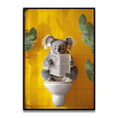 GobekUsa Funny Cat Bathroom Canvas Wall Art