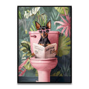 GobekUsa Funny Cat Bathroom Canvas Wall Art
