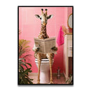 GobekUsa Funny Cat Bathroom Canvas Wall Art