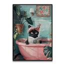 GobekUsa Funny Cat Bathroom Canvas Wall Art