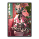 GobekUsa Funny Cat Bathroom Canvas Wall Art