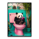 GobekUsa Funny Cat Bathroom Wall Art Poster