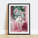GobekUsa Funny Cat Bathroom Wall Art Print