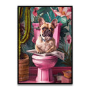 GobekUsa Funny Cat Bathroom Wall Art Print