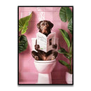 GobekUsa Funny Cat Bathroom Wall Art Print