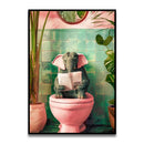 GobekUsa Funny Cat Bathroom Wall Art Print