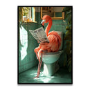GobekUsa Funny Cat Bathroom Wall Art Print
